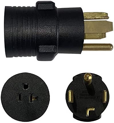 ONETAK NEMA 14-30P to 5-15R 5-20R Compact 240V 30 Amp 3 Prong Male Plug to120V 15 Amp 20 Amp 3 Prong Female Receptacle Generator Welder Dryer EV Charger Power Cord Adapter Connector