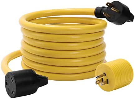 ONETAK TT-30P to TT-30R 15 Feet W/5-15P to TT-30R Adapater Combo Kit 120V 30 Amp 3 Prong Male Plug to Twist Lock 30 Amp 3 Prong RV Camper Travel Trailer Car Extension Cable Power Cord Adapter