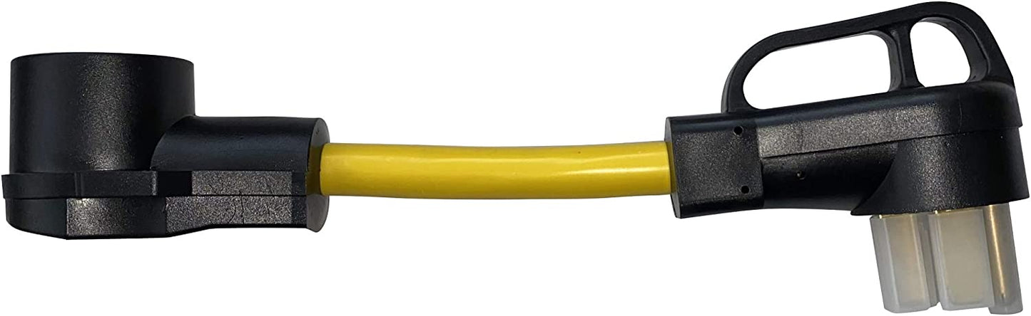 NEMA 14-50P to 14-30R 120V/240V 50 Amp 4 Prong Male Plug to 30 Amp 4 Prong Female Receptacle Welder Dryer Generator RV EV Charger Power Cord Adapter Connector Yellow Cable