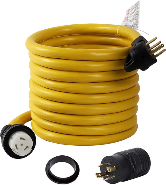 40FT 14-50P to SS2-50R 120V/240V 50 Amp 6/4 AWG Stow W/L14-30P to 14-50R Power Cord Adapter Combo Kit 4 Prong Male to 4 Prong Twist Lock Receptacle RV Generator Marine Shore Power Boat Extension Cord