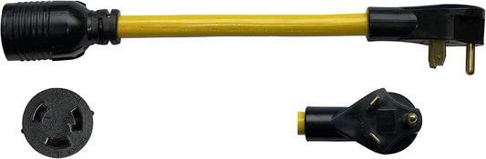 ONETAK NEMA TT-30P to L6-30R 120V 30 Amp 3 Prong Male Plug to Twist Lock 3 Prong Female Receptacle Generator Welder Dryer EV Charger Power Cord Adapter Connector