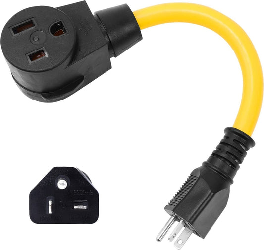 NEMA 6-20P to 6-50R 240V 20 Amp 3 Prong Male Plug to 50 Amp 3 Prong Female Receptacle Generator Welder Dryer EV Charger Power Cord Adapter Connector