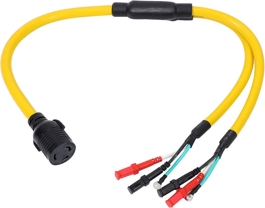 ONETAK Square Plug to L5-30R 3 Prong Female Receptacle Twist Lock Y Combiner 30Amp Generator Inverter Parallel Cord Cable Kit