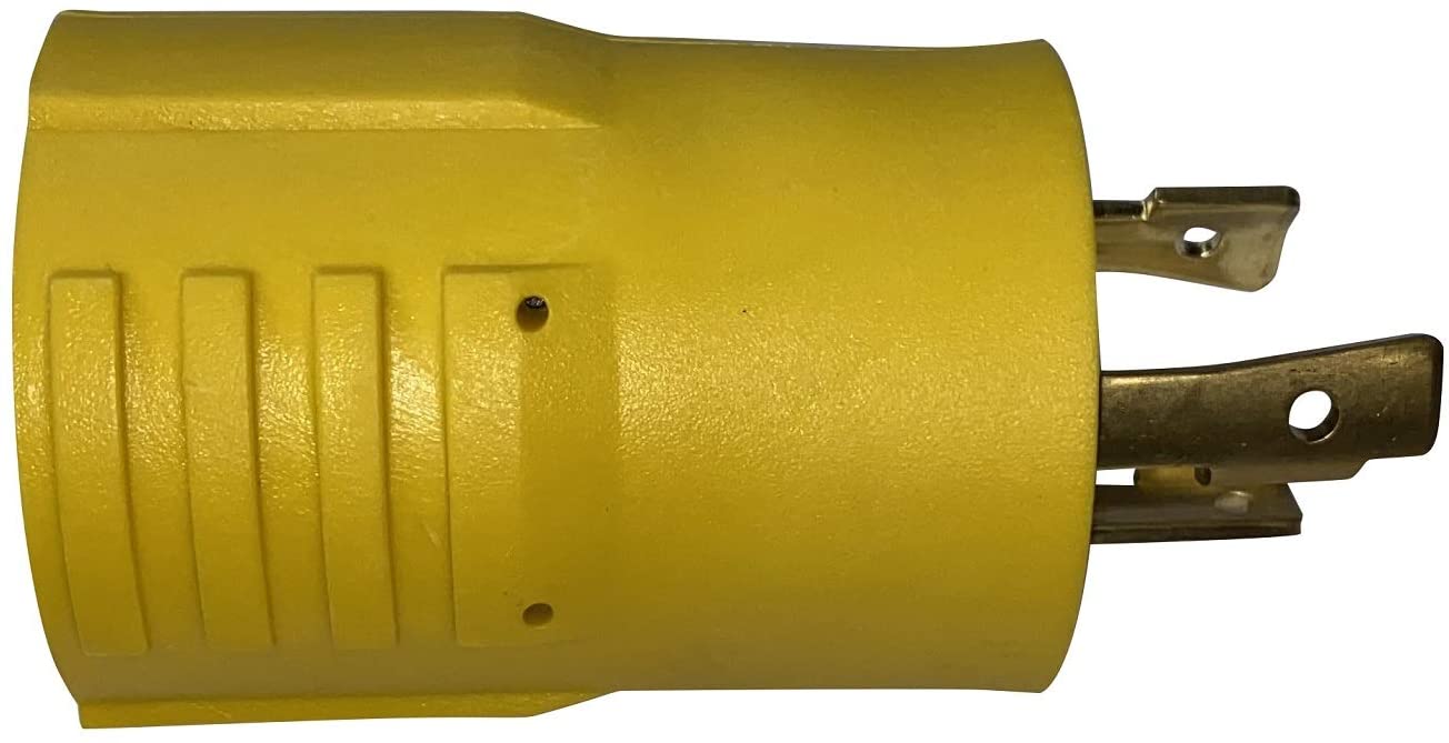 ONETAK NEMA L5-30P to L14-30R Compact 120V 30 Amp Twist Lock 3 Prong Male Plug to 30 Amp Twist Lock 3 Prong Female Receptacle Two Hots Bridged Generator RV Dryer Power Cord Adapter Connector