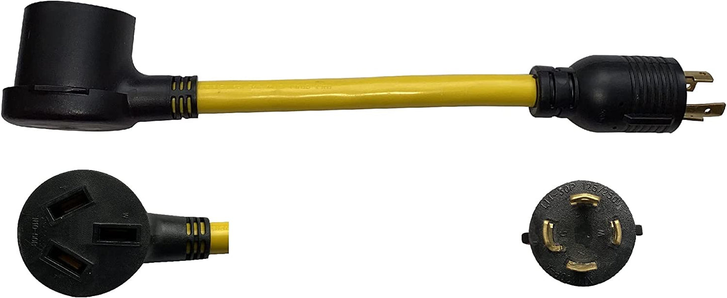 ONETAK NEMA L14-30P to 10-50R 120V/240V 30 Amp 4 Prong Twist Lock Male Plug to 3 Prong Female Receptacle Generator Welder Dryer Power Cord Adapter Connector