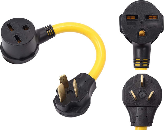 ONETAK NEMA 10-50P to 6-30R 240V 30 Amp 3 Prong Male Plug to 3 Prong Female Receptacle Dryer EV Charger Power Cord Adapter