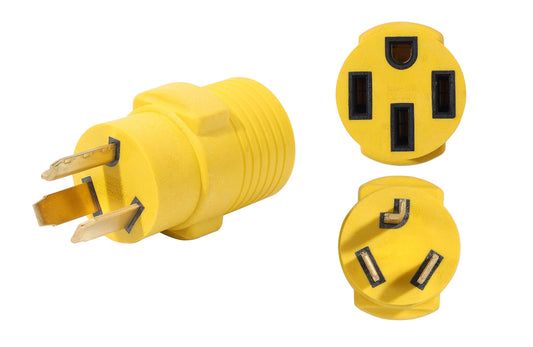 ONETAK NEMA 10-30P to 14-50R Compact 240V 30 Amp 3 Prong Dryer Male Plug to 4 Prong Generator Female Receptacle EV Charger Compatible Tesla Gen 2 Power Cord Adapter