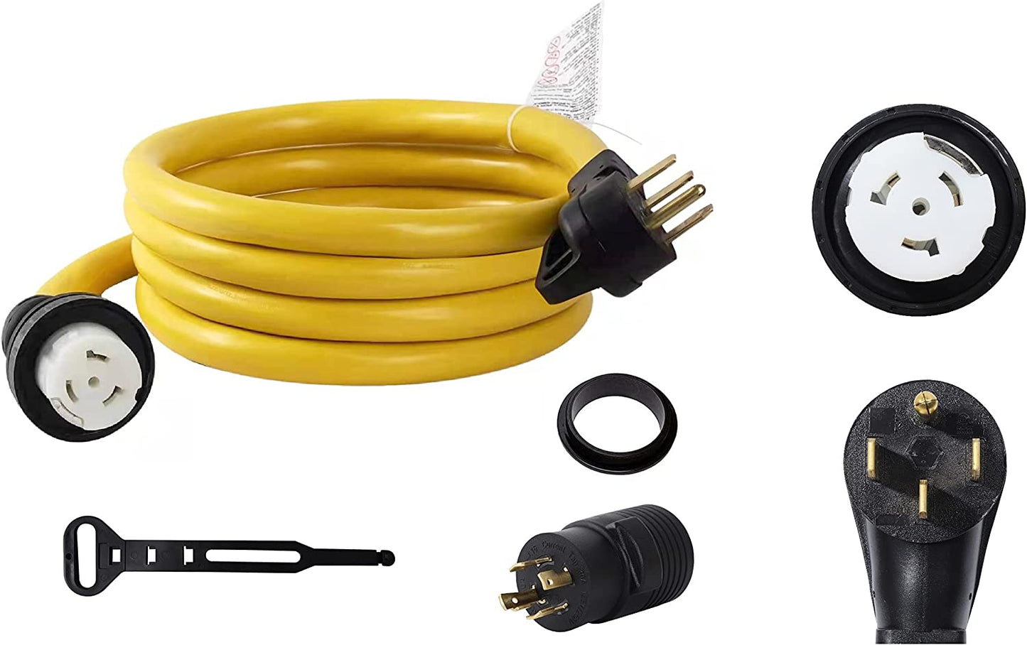 5FT 14-50P to SS2-50R 120V/240V 50 Amp 6/4 AWG Stow W/L14-30P to 14-50R Power Cord Adapter Combo Kit 4 Prong Male to 4 Prong Twist Lock Receptacle RV Generator Marine Shore Power Boat Extension Cord