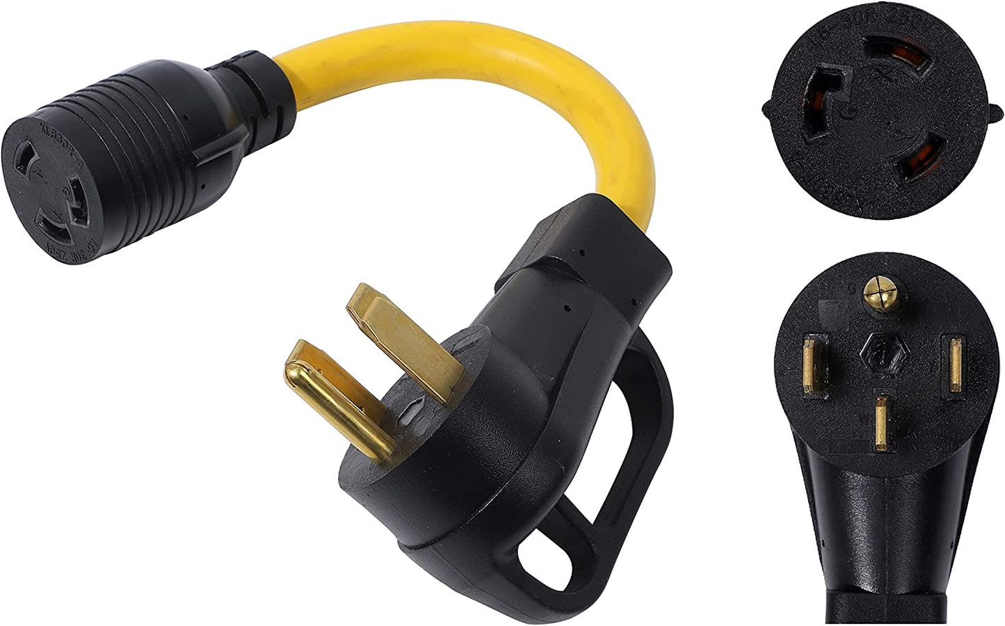 ONETAK NEMA 14-50P to L6-30R 240V 30 Amp 4 Prong Male Plug to Twist Lock 3 Prong Female Receptacle Generator Welder Dryer EV Charger Power Cord Adapter Connector