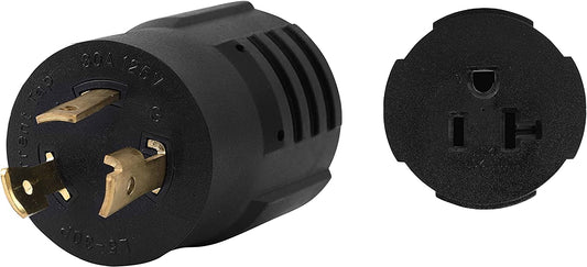 ONETAK NEMA L5-30P to 5-15R 5-20R Compact 120V 30 Amp Twist Lock 3 Prong Male Plug to 120V 20 Amp 3 Prong Female Receptacle Generator Welder Dryer EV Charger Power Cord Adapter Connector