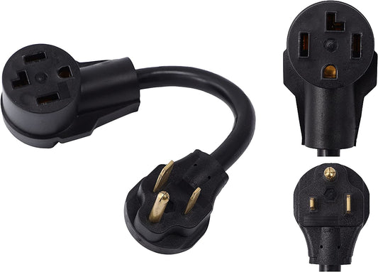 ONETAK NEMA 6-50P to 14-30R 240V 50 Amp 3 Prong Male Plug to 4 Prong Female Receptacle Generator Welder Dryer EV Charger Power Cord Adapter Connector