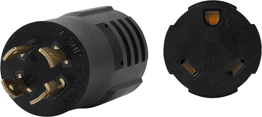 ONETAK NEMA L14-30P to TT-30R Compact Twist Lock 120V/240V to 120V 30 Amp 4 Prong Male Plug to 3 Prong Female Receptacle RV Generator Welder Power Cord Adapter Connector