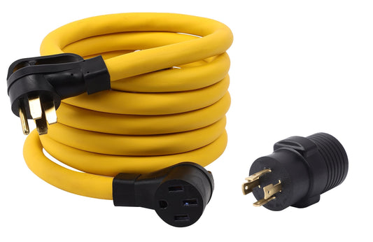 ONETAK 15FT NEMA 14-50 14-50P to 14-50R 120V/240V 50 Amp 4 Prong Dryer Extension Cord Welder Dryer EV Charger Generator Power Cord