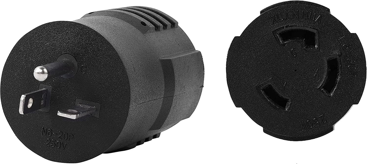 ONETAK NEMA 6-20P to L6-30R Compact 240V 20 Amp 3 Prong Male Plug to 240V 30 Amp Twist Lock 3 Prong Female Receptacle Generator Welder Dryer EV Charger Power Cord Adapter Connector