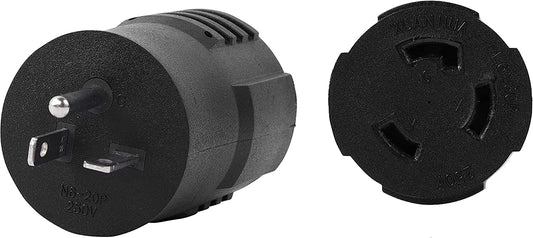 ONETAK NEMA 6-20P to L6-30R Compact 240V 20 Amp 3 Prong Male Plug to 240V 30 Amp Twist Lock 3 Prong Female Receptacle Generator Welder Dryer EV Charger Power Cord Adapter Connector