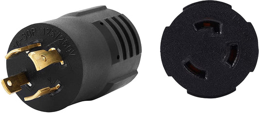 ONETAK NEMA L14-30P to L5-30R Compact 120V/240V 30 Amp Twist Lock 4 Prong Male Plug to 120V 30 Amp Twist Lock 3 Prong Female Receptacle Generator Welder Dryer EV Charger Power Cord Adapter Connector
