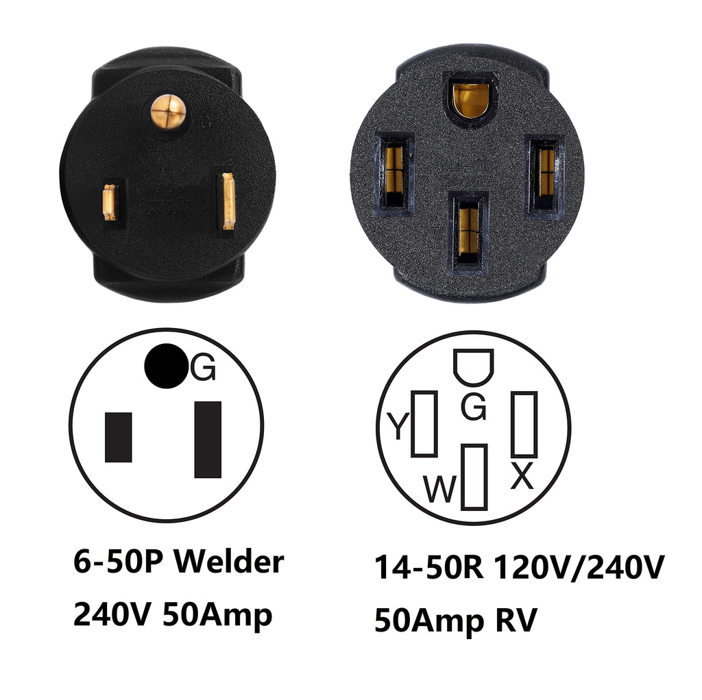 nema 6 50p to 14 50r 240v 50 amp