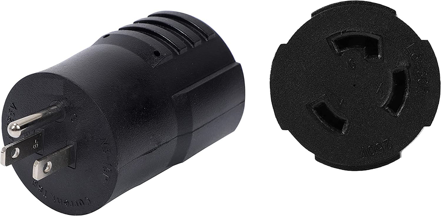 ONETAK NEMA 5-15P to L6-30R Compact 120V 15 Amp 3 Prong Male Plug to 240V 30 Amp Twist Lock 3 Prong Female Receptacle Generator Welder Dryer EV Charger Power Cord Adapter Connector