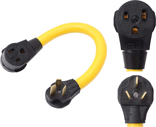 ONETAK NEMA 10-50P to 6-50R 240V 50 Amp 1.5FT STW 6AWG 3 Prong Male Plug to 3 Prong Female Receptacle Welder Welding Power Cord Adapter Adaptor