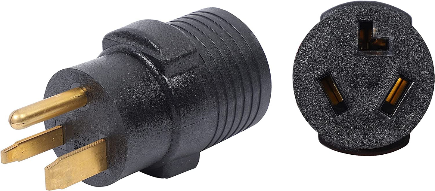 ONETAK NEMA 6-50P to 10-30R Compact 240V 50 Amp 3 Prong Male Plug to 30 Amp 3 Prong Female Receptacle Generator Dryer Power Cord Adapter Connector