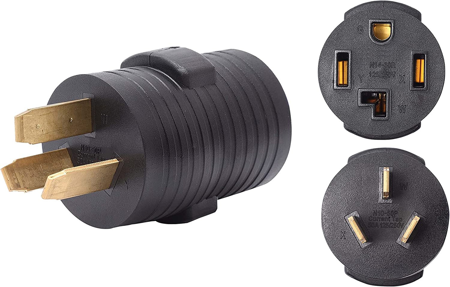 ONETAK NEMA 10-50P to 14-30R Compact 120V/240V 30 Amp Welder Welding Dryer Power Cord Adapter Adaptor Connector Connecter