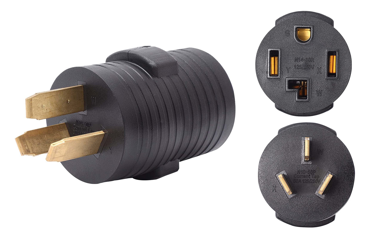 ONETAK NEMA 10-50P to 14-30R Compact 120V/240V 30 Amp Welder Welding Dryer Power Cord Adapter Adaptor Connector Connecter