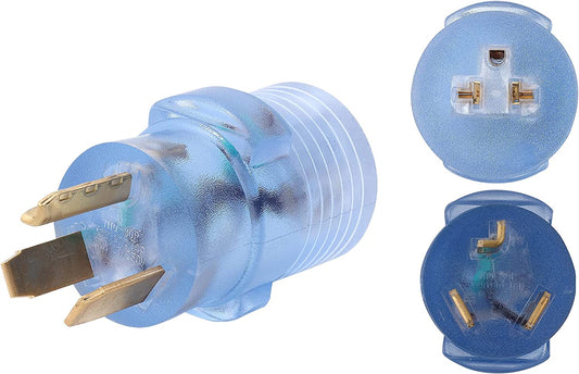 ONETAK NEMA 10-30P to 6-15R 6-20R Compact 240V 30 Amp 3 Prong Male Plug to 240V 20 Amp 3 Prong Female Receptacle Generator Welder Dryer EV Charger Power Cord Adapter Connector