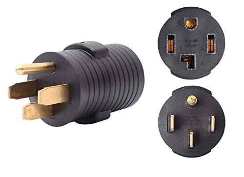 ONETAK NEMA 14-50P to 14-30R Compact 120V/240V 50 Amp 4 Prong Male Plug to 30 Amp Female Receptacle Camper Travel Trailer Car RV Generator Welder Dryer EV Charger Power Cord Adapter Connector