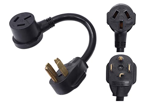 ONETAK NEMA 14-30P to 10-50R 120V/240V 30 Amp 4 Prong Male Plug to 50 Amp 3 Prong Female Outlet Receptacle Generator Welder Dryer Power Cord Adapter