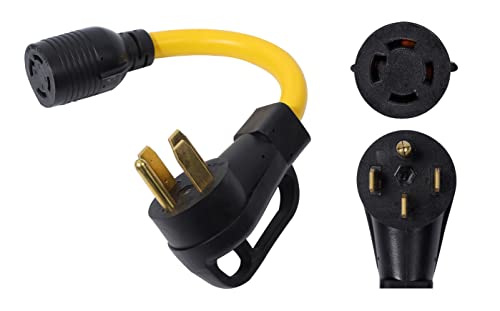 ONETAK NEMA 14-50P to L14-30R 120V/240V 50 Amp 4 Prong Male Plug to 4 Prong Twist Lock Female Outlet Receptacle Generator Welder Dryer EV Charger Power Cord Adapter