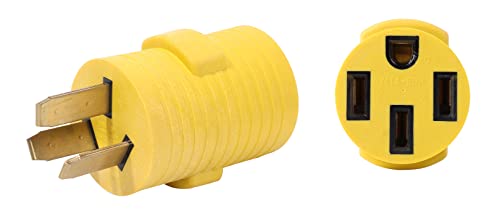 ONETAK NEMA 10-50P to 14-50R Compact 240V 50 Amp 3 Prong Dryer Male Plug to 4 Prong Generator Female Receptacle EV Charger Compatible Tesla Gen 2 Power Cord Adapter