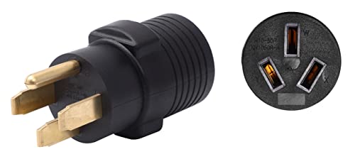 ONETAK NEMA 14-50P to 10-50R Compact 120V/240V 50 Amp Welder Welding Dryer Power Cord Adapter Adaptor Connector Connecter