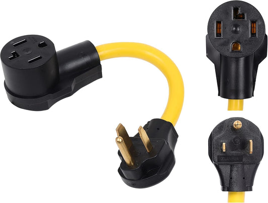 ONETAK NEMA 6-50P to 14-30R ETL Listed 240V 30 Amp 3 Prong Male Plug to 4 Prong Female Receptacle Generator ONLY for 240V Device Welder Dryer EV Charger Power Cord Adapter Connector