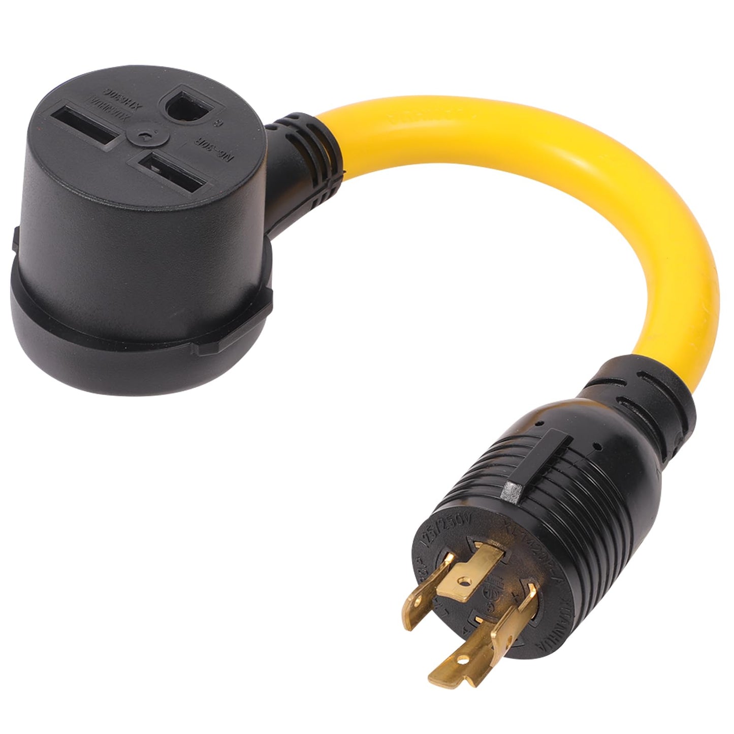 NEMA L14-20P to 6-30R 240V 20Amp Twist Lock 4 Prong Plug Male to 3 Prong Female Receptacle RV Dryer Generator Power Cord Adapter