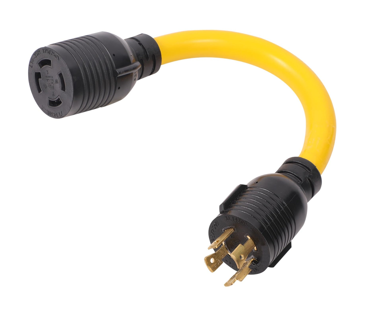 NEMA L14-20P to L14-30R 120V/240V 20 Amp Twist Lock 4 Prong Plug to 4 Prong Female Outlet Receptacle Generator RV Welder Dryer EV Charger Power Cord Adapter
