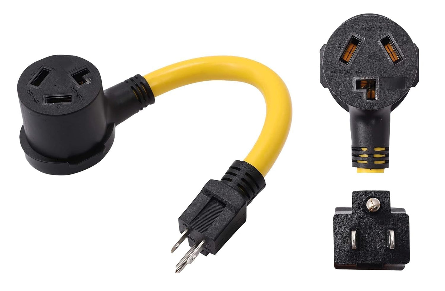 ONETAK NEMA 5-15P to 10-30R 120V 15 Amp 3 Prong Male Plug to 3 Prong Female Receptacle ONLY for 120V Device RV Welder Power Cord Adapter