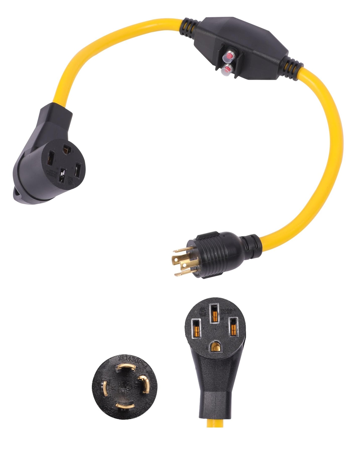 ONETAK NEMA L14-30P to 14-50R Power Cord Adapter, 30 Amp Twist Lock 4 Prong Male Plug to 50 Amp 4 Prong Female Receptacle, 120V/240V, for Generator, RV, Welder, Dryer