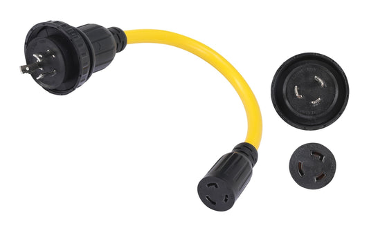 ONETAK NEMA L5-30P to L5-20R Power Cord Adapter 120V 20 Amp 3 Prong Twist Lock Male Plug to Female Receptacle for Dryer Welder RV Camper