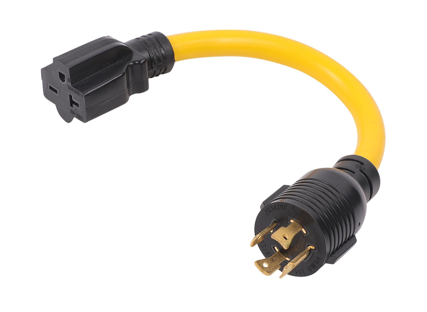 NEMA L14-20P to 6-15R 6-20R 240V 20Amp Twist Lock 4 Prong Plug Male to 3 Prong Female Receptacle RV Generator Power Cord Adapter