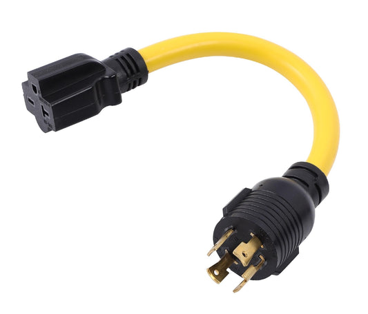 ONETAK NEMA L14-30P to 6-15R 6-20R ETL Listed 240V 30 Amp Twist Lock 4 Prong Male Plug to 240V 20 Amp Twist Lock 3 Prong Female Receptacle Generator Welder Dryer EV Charger Power Cord Adapter