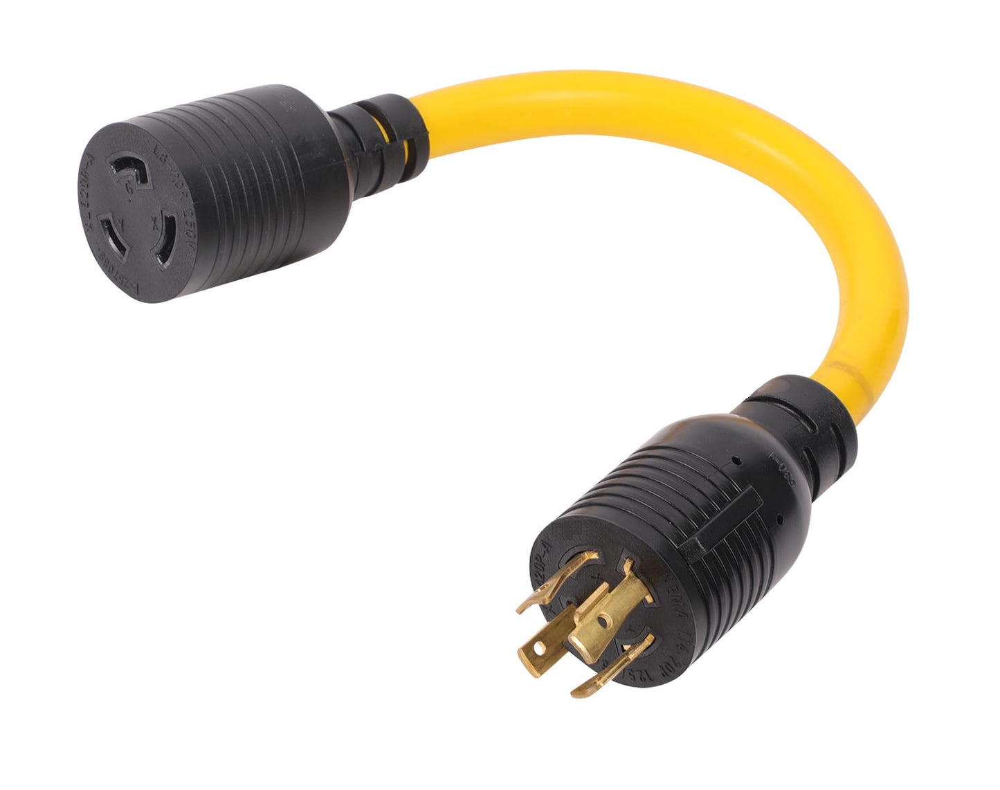 NEMA L14-20P to L6-20R 240V 20 Amp Twist Lock 4 Prong Plug to 3 Prong Female Outlet Receptacle Generator RV Welder Dryer Power Cord Adapter