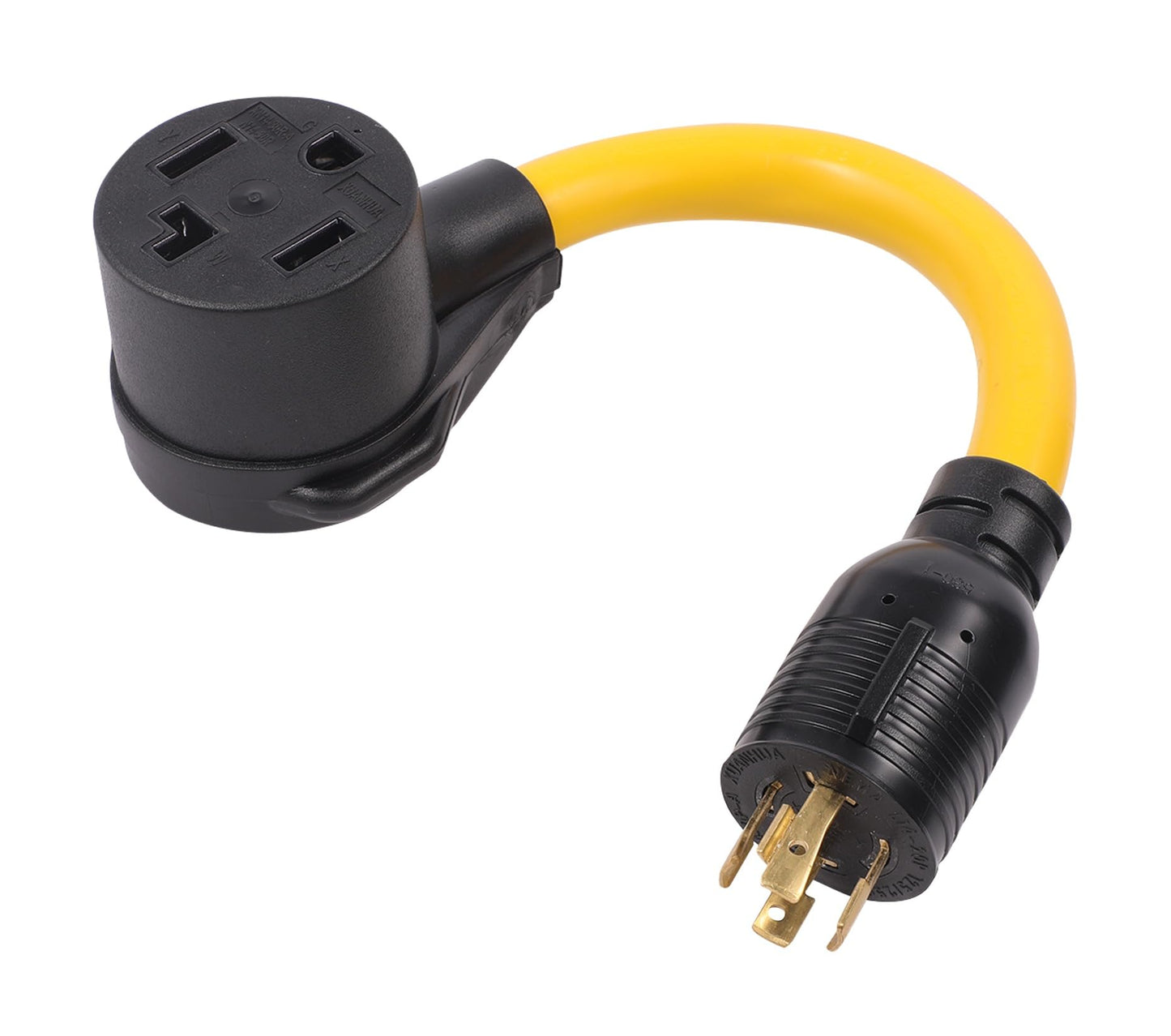 NEMA L14-20P to 14-30R 120V/240V 20 Amp Twist Lock 4 Prong Plug to 4 Prong Female Outlet Receptacle Generator RV Welder Dryer EV Charger Power Cord Adapter