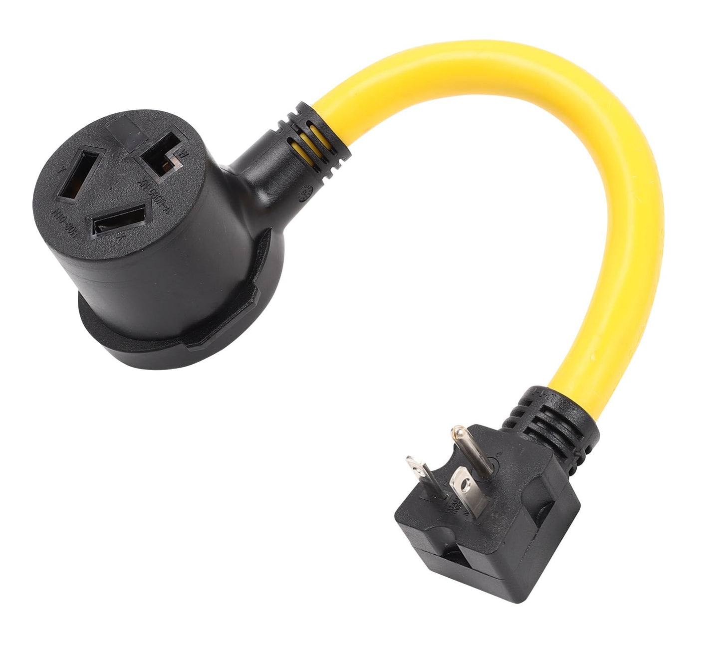 ONETAK NEMA Right Angle 5-20P to 10-30R 120V 20 Amp 3 Prong Male Plug to 3 Prong Female Receptacle Dryer Welder Power Cord Adapter