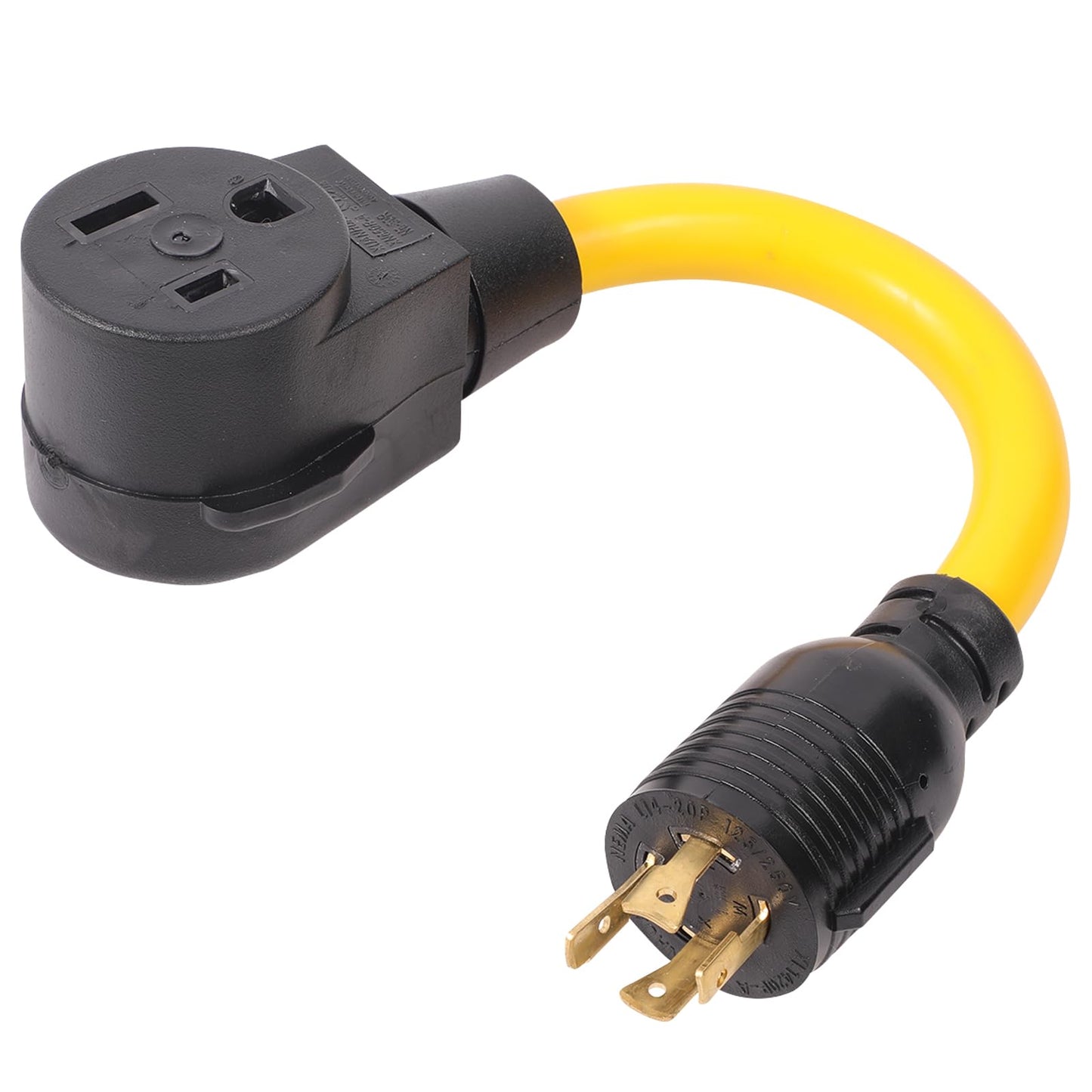 NEMA L14-20P to 6-50R 240V 20 Amp Twist Lock 4 Prong Plug to 3 Prong Female Outlet Receptacle Generator RV Welder Dryer EV Charger Power Cord Adapter