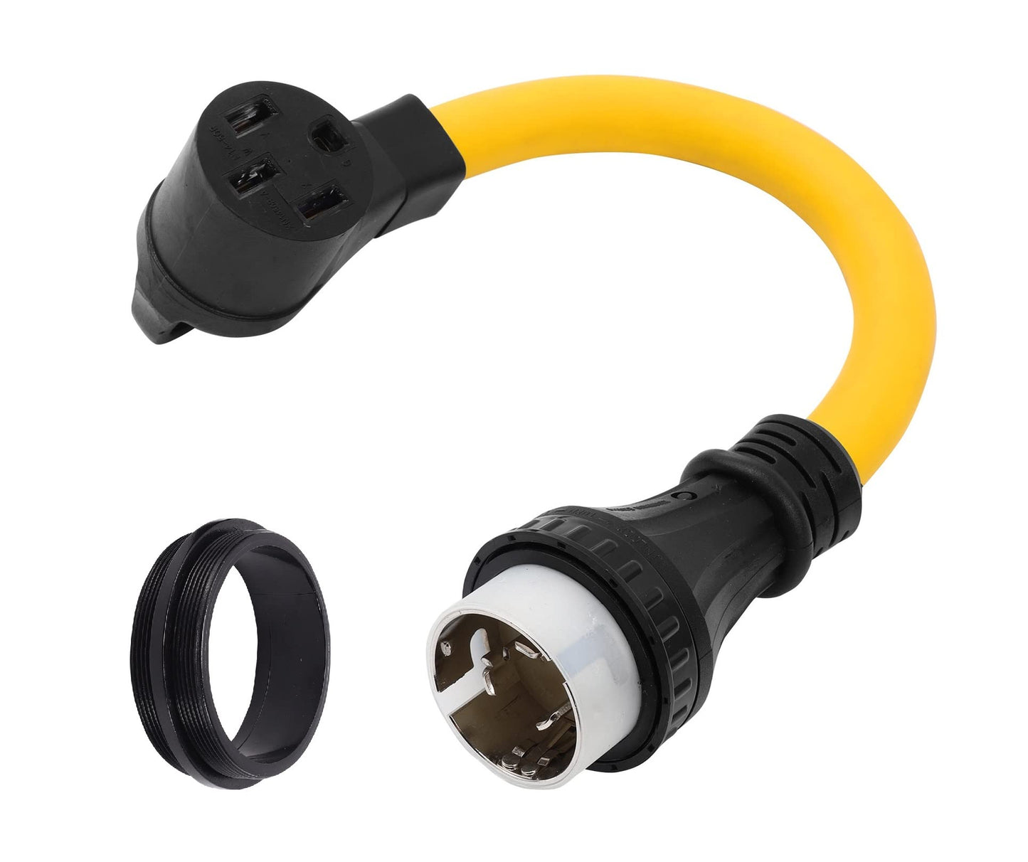 ONETAK NEMA SS2-50P to 14-50R 120V/240V 50 Amp Marine Shore Twist Lock Male Plug to 4 Prong Female Outlet Receptacle Generator Welder Dryer RV Power Cord Adapter