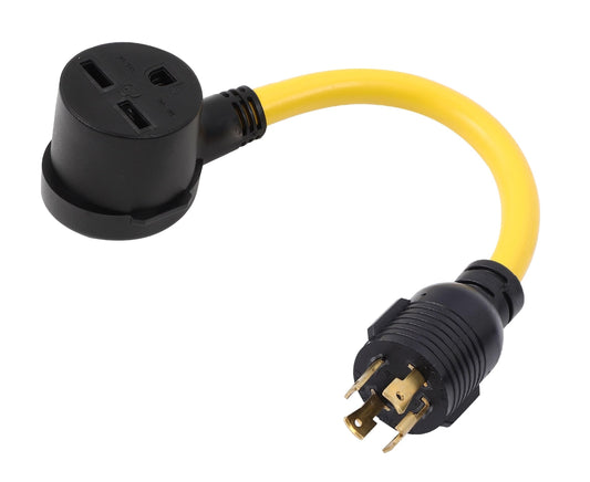 ONETAK NEMA L14-30P to 6-30R ETL Listed 240V 30 Amp Twist Lock 4 Prong Male Plug to 30 Amp 3 Prong Female Outlet Receptacle Generator Welder Dryer Power Cord Adapter