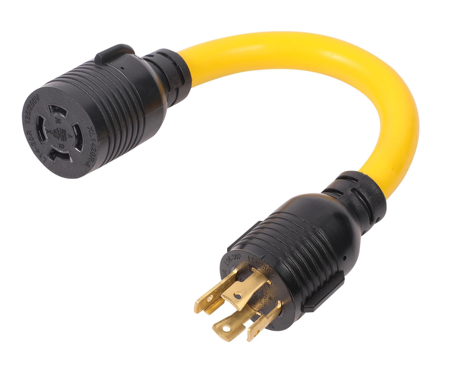 NEMA L14-30P to L14-20R 120V/240V 20 Amp Twist Lock 4 Prong Plug to 4 Prong Female Outlet Receptacle Generator RV Welder Dryer EV Charger Power Cord Adapter