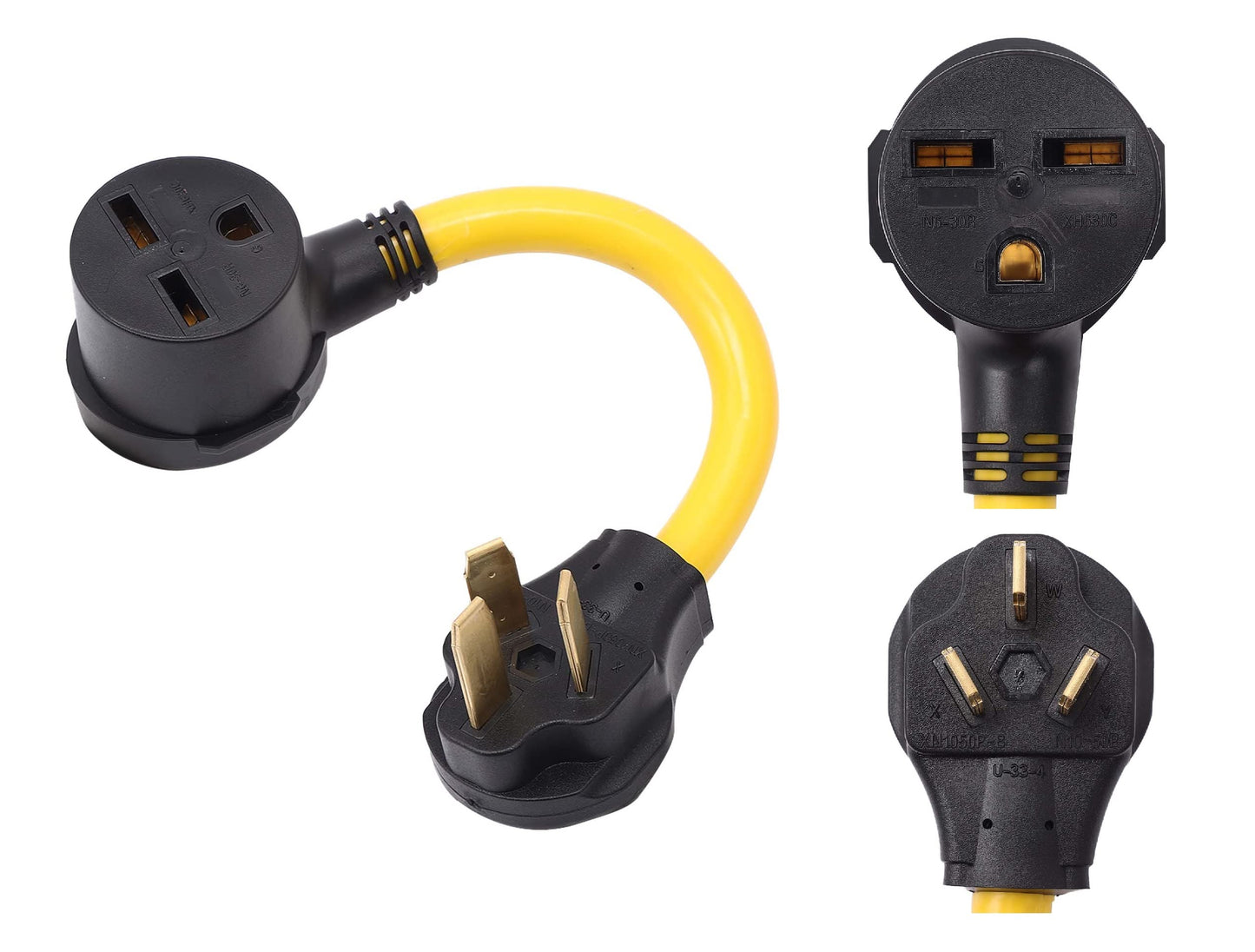 ONETAK NEMA 10-50P to 6-30R 240V 30 Amp 3 Prong Male Plug to 3 Prong Female Receptacle Dryer EV Charger Power Cord Adapter