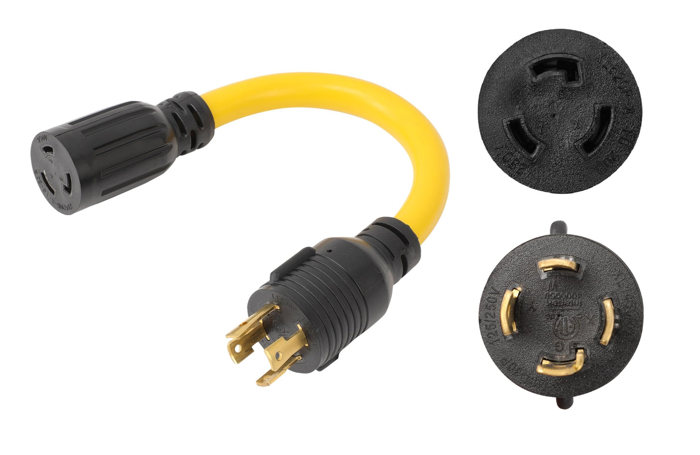 ONETAK NEMA L14-30P to L6-20R 240V 20 Amp Twist Lock 4 Prong Male Plug to Twist Lock 3 Prong Female Outlet Receptacle Generator Welder Dryer EV Charger Power Cord Adapter