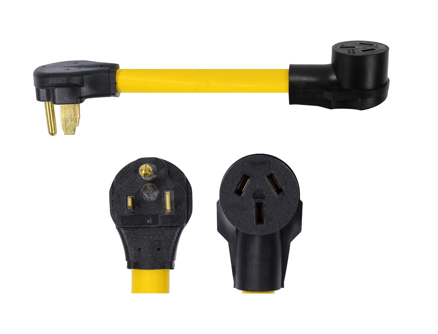 ONETAK NEMA 6-50P to 10-50R 240V 50 Amp 3 Prong Male Plug to 50 Amp 3 Prong Female Outlet Receptacle Generator Dryer Power Cord Adapter